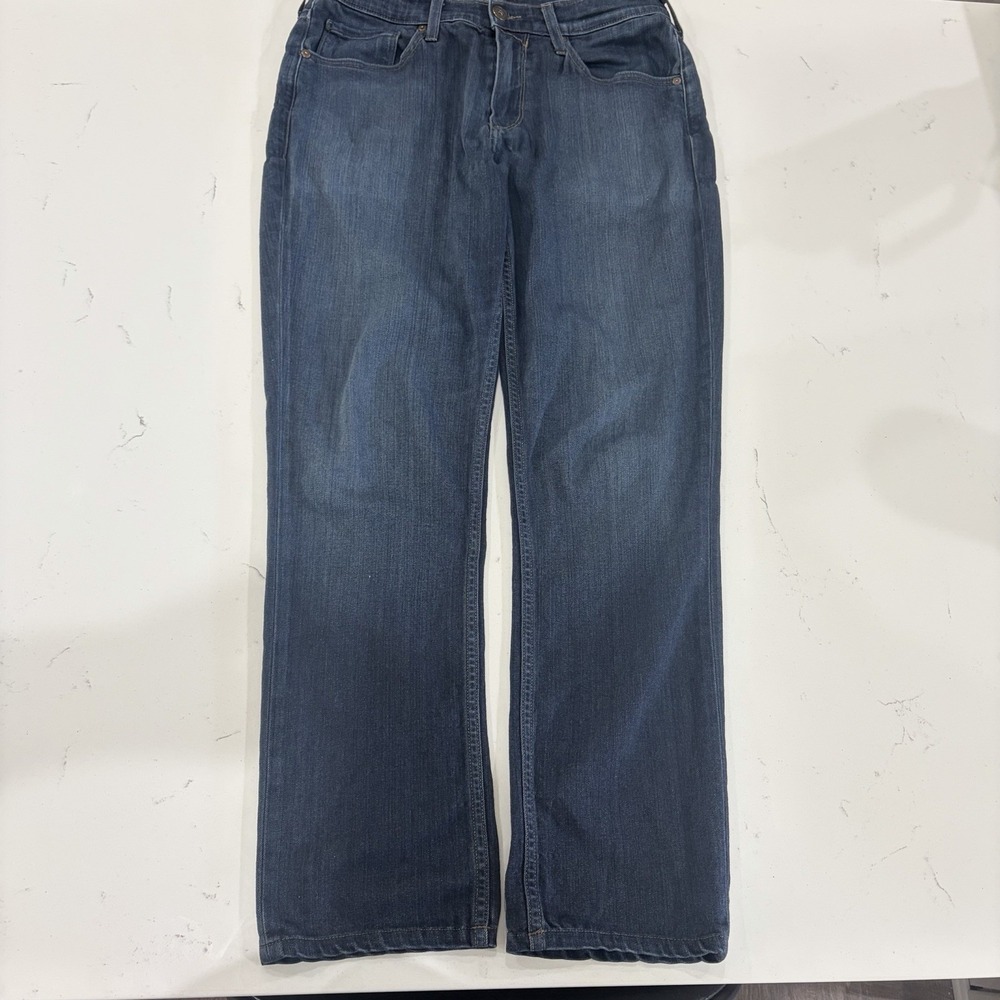 Paige Federal Straight Medium Wash Blue Denim Jeans Button Zip Men's Size 31